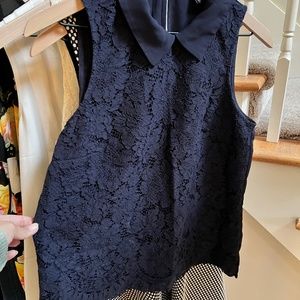 Banana Republic Navy Lace Top